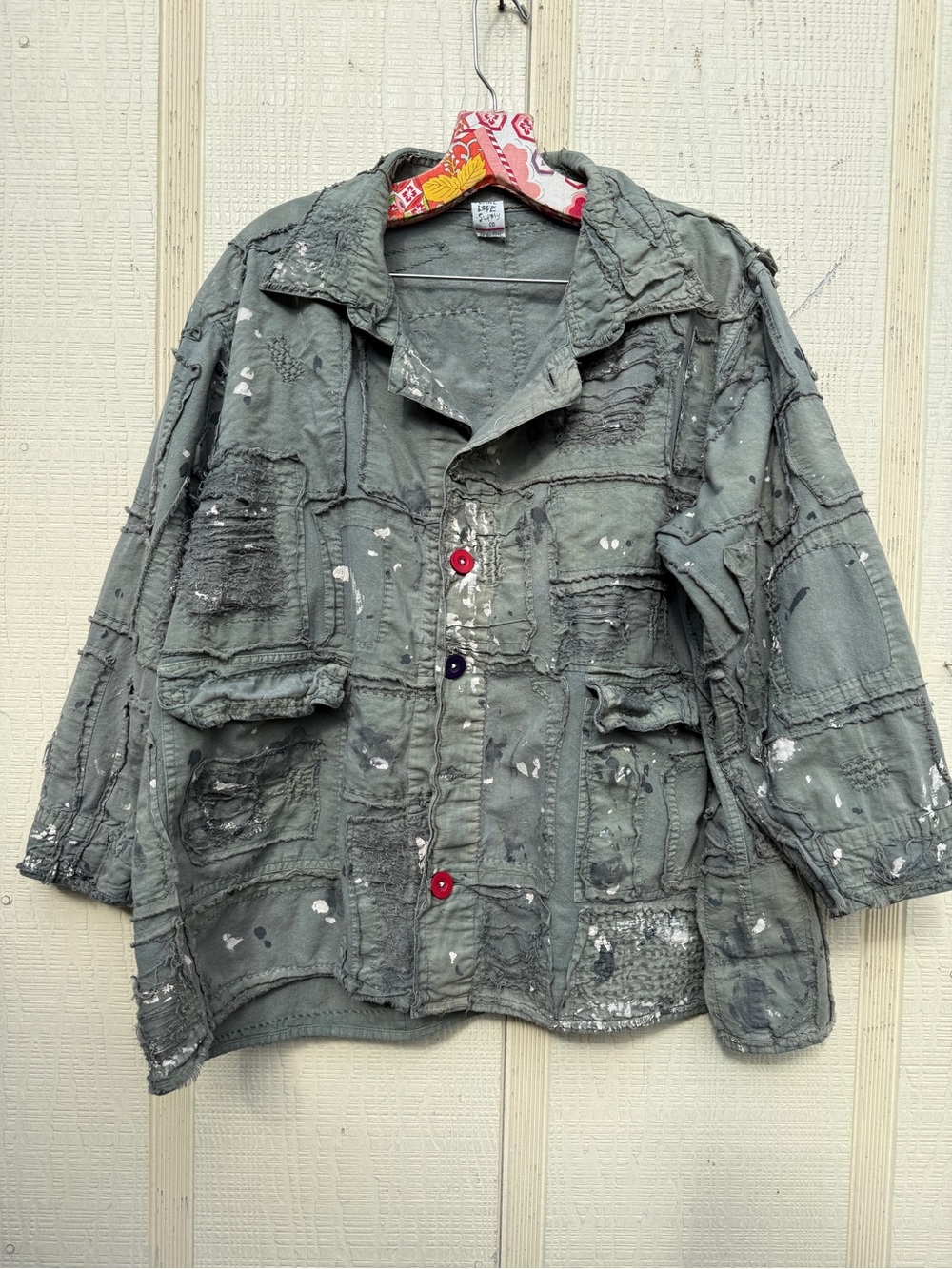 Magnolia Pearl Strawberry Fields Jacket 814 Peace Grunge Distressed Army Green